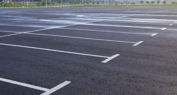 Photo of parking lot with line striping